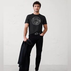 NWT Banana Republic Men's Black Graphic T-Shirt, Size XL